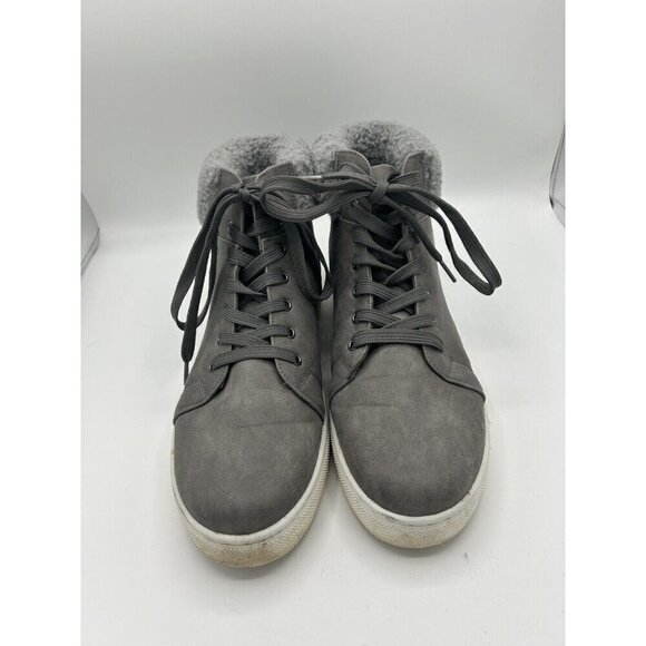 Sonoma Goods For Life Women's Ankle Boots Med Gray Leather Fur Top Size 10 - Picture 2 of 8